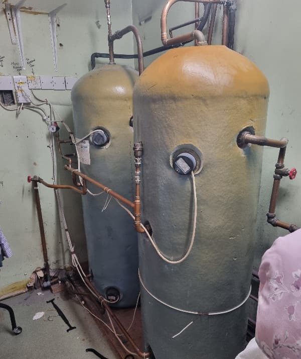 Hot water cylinders inspected during Legionella assessment in Doncaster care home